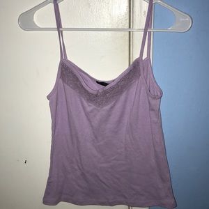 small semi-cropped purple ribbed cami top